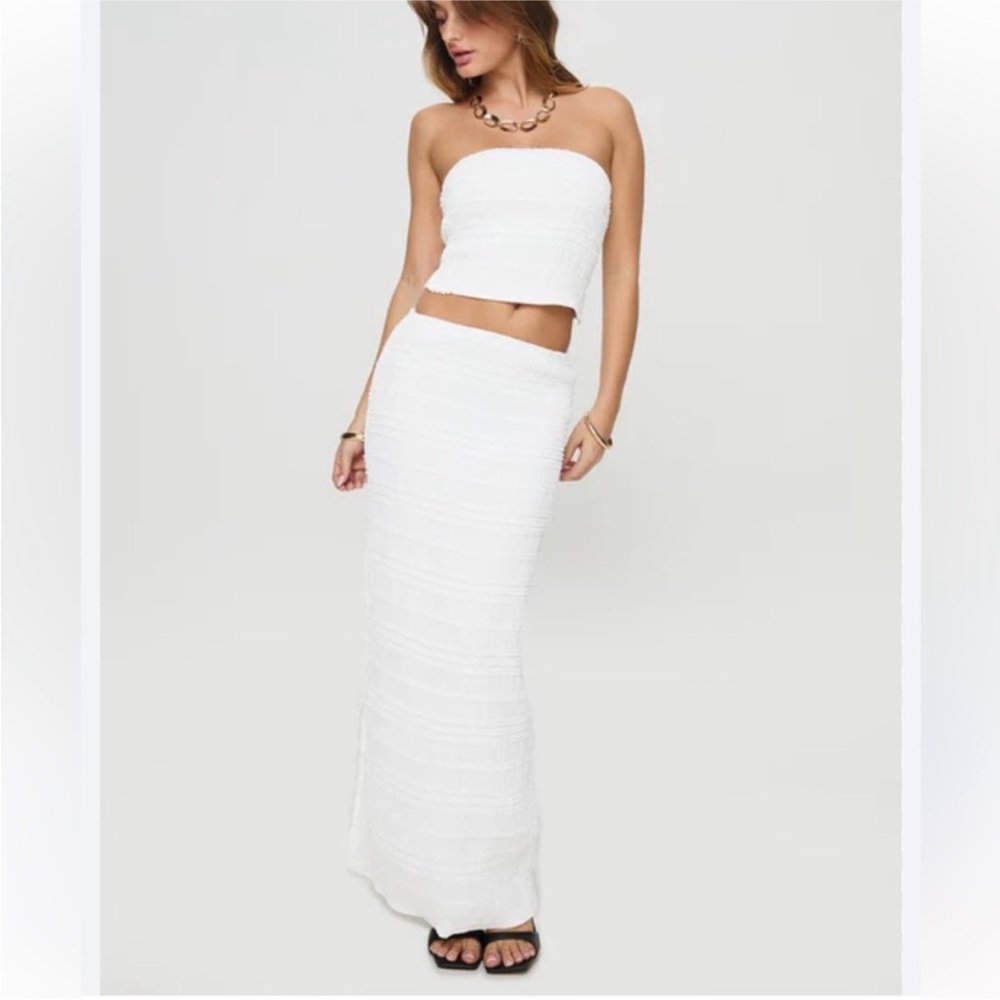 Princess Polly White Orzo Tube Top White Maxi Skirt Set